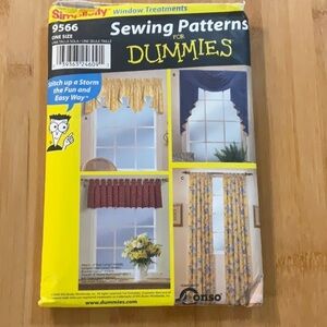 Vtg. Simplicity #9566 Window Treatments Sewing Patterns for Dummies One Size
